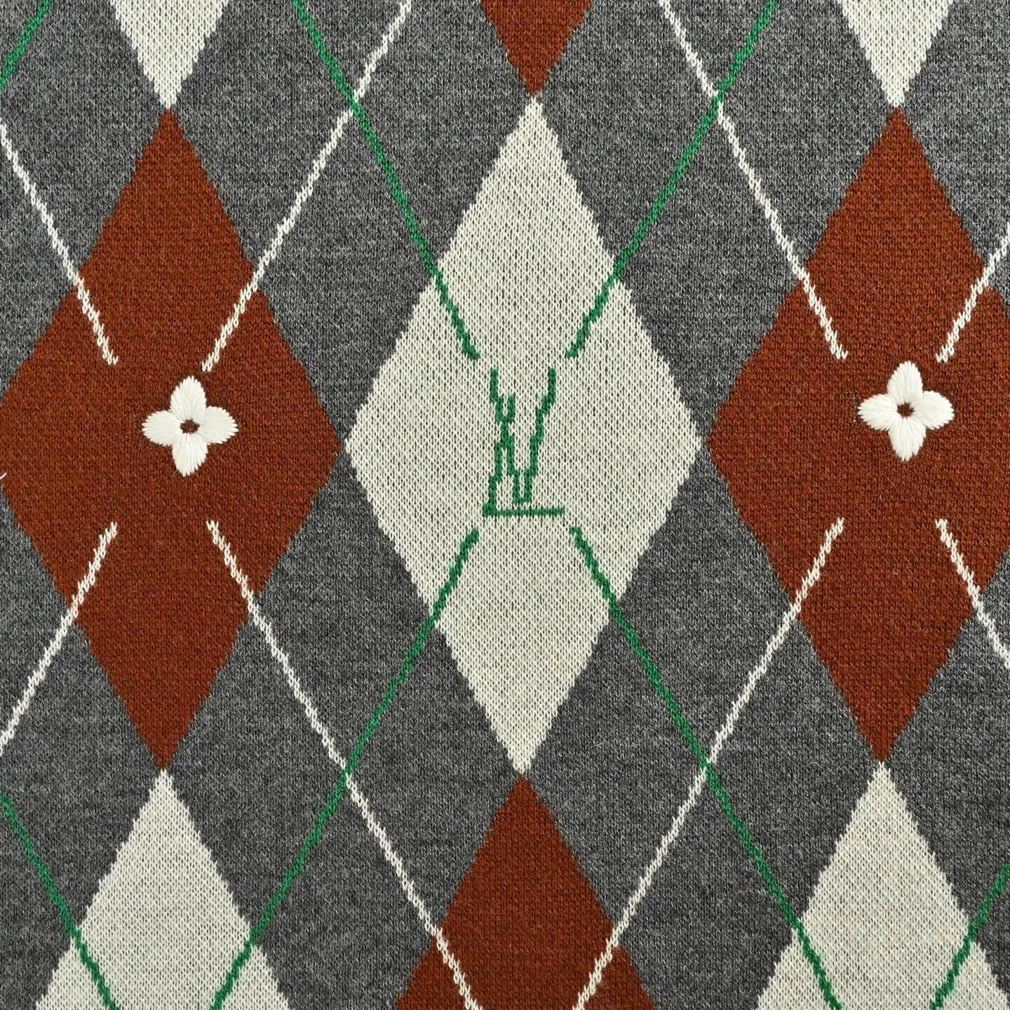 Louis Vuitton/Louis Vuitton 25Fw diamond jacquard woolen sweater